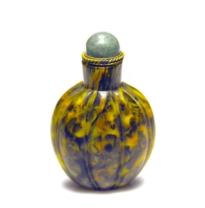 Rare Vintage Chinese Melting Color Glass Molded Body Peking Glass Snuff Bottle - Picture 1 of 5