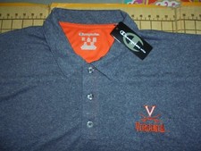 MENS 2XLARGE BLUE/ORANGE CHAMPION NCAA VIRGINIA CAVALIERS POLO SHIRT - NWT