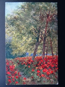 Norfolk POPPIES IN WOODLAND Clement Scott Quote c1920 Postcard by Jarrolds - Picture 1 of 2