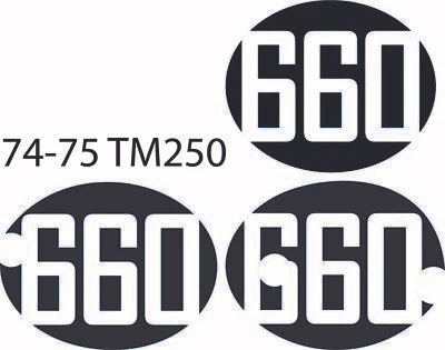 74 75 1974 1975 Suzuki TM250 TM 250 Pre Printed Number Plate Background Decal  - Изображение 1 из 3