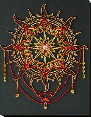 DIY Bead Embroidery Needlepoint Kit "Sunny pattern " Stitching Handmade Beadwork - Image 1 of 4