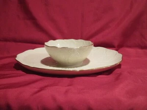 Lenox Greenfield Collection Gold Trim CHIP AND DIP Serving Bowl Set 10” - Picture 1 of 3