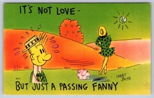 It's Not Love But Just A Passing Fanny, Comic Art Postcard Signed Larry Smith - Picture 1 of 2
