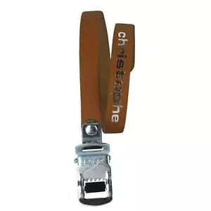 ZEFAL CHRISTOPHE BICYCLE TOE CLIP STRAPS 516 LEATHER VINTAGE CLASSIC BROWN - Picture 1 of 8