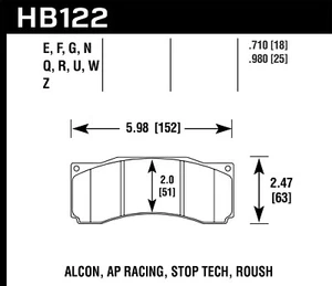 Hawk Performance HB122Z.710 Performance Ceramic Disc Brake Pad Fits 07 Mustang - Foto 1 di 2