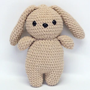 Peluche de conejo de ganchillo amigurumi hecho a mano 14 en beige tostado juguete de peluche - Imagen 1 de 6