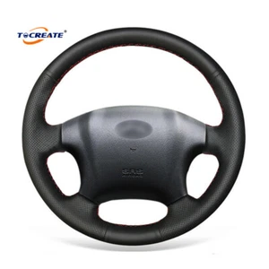 DIY Black Leather Steering Wheel Cover for Hyundai Tucson 2005-2009 #TEXB - Bild 1 von 10