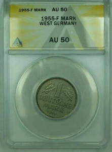 1955-F West Germany 1 Mark ANACS AU-50 - Picture 1 of 2