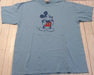 Y2K Vintage Disney Store Mickey Mouse Sparkle Chest Print T-shirt Men's XL Blue - Picture 1 of 16