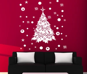 WEIHNACHTEN FENSTERDEKO / WEIHNACHTSBAUMAUFKLEBER / WEIHNACHTEN WANDSTICKER / S28 - Bild 1 von 5