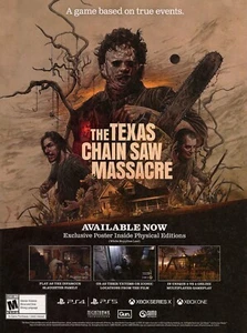 The Texas Chain Saw Massacre PS4 PS5 Xbox One Series X Promo Ad Art Print Poster - Picture 1 of 1