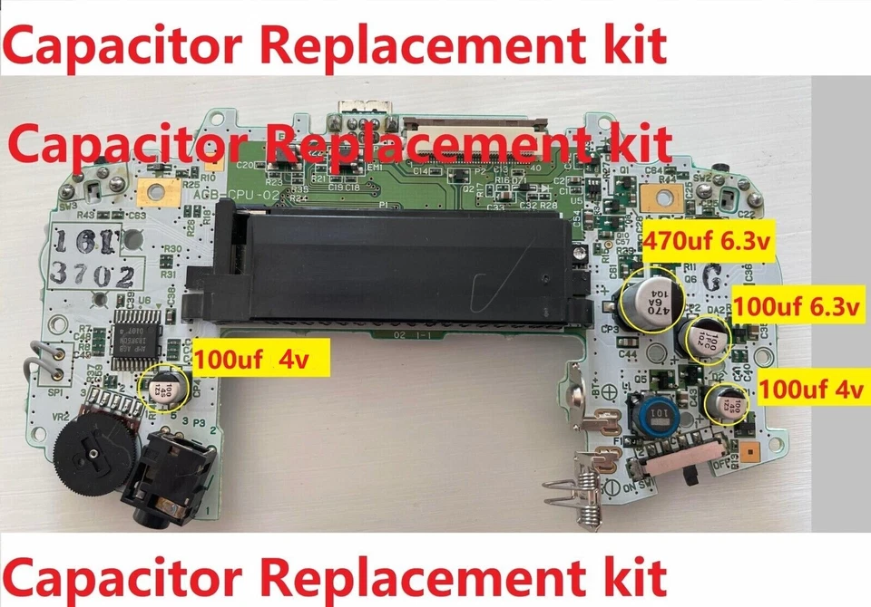 Game Boy Advance GBA Capacitor Replacement Repair kit / High quality 105°C Cap - Image 1 of 3