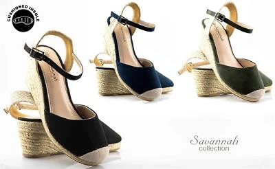 Womens Ladies Summer Beach Holiday Wedge Espadrilles Fashion Sandals Shoes Size - Image 1 of 4