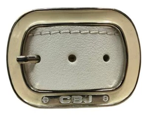 Cinturón de cuero para hombre Cipo & Baxx blanco cinturón de cuero auténtico remaches hebilla remachada - Imagen 1 de 4