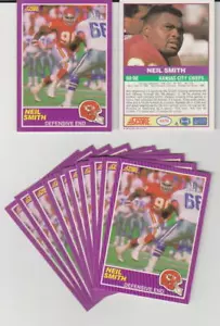 Neil Smith RC rookie card, 1989 Score Supplemental #407, Kansas City Chiefs - Foto 1 di 1