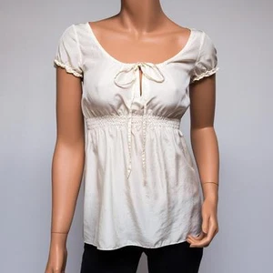 Theory Ivory Silk Short Sleeve Braelee Blouse Petite $265 - Picture 1 of 7