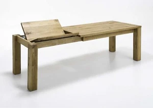 Esstisch Eiche Massiv Geölt LESSY mit Gestellauszug  200 / 270 x 100 cm - Bild 1 von 5