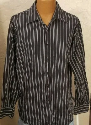 Report Collection Mens Striped Shirt Black Size XXL - Image 1 of 3