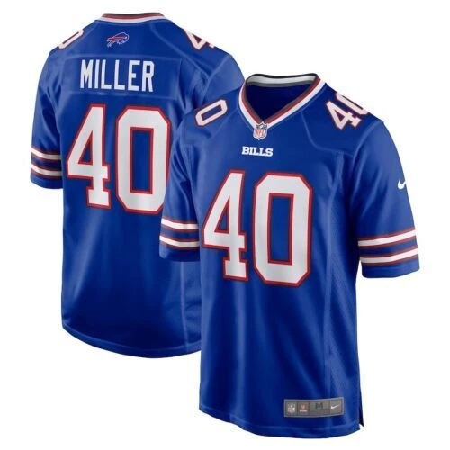 Camiseta deportiva para hombre Fanatics Nike Buffalo Bills Old Royal Game Home Von Miller Foto 1 de 1