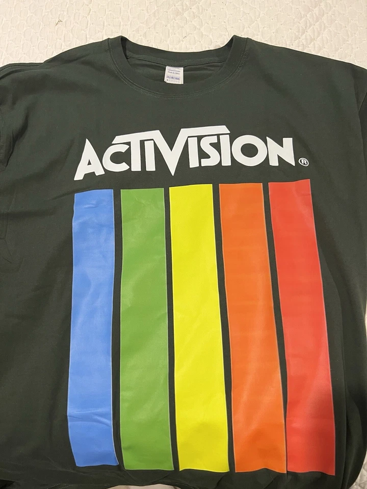 Camiseta Activision Grande Verde Oscuro Gráfico Gamer Camiseta Verano Grande Foto 1 de 1