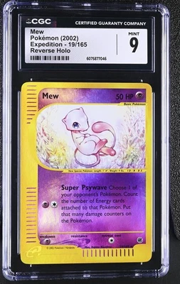 CGC 9 MINT Mew 2002 Expedition 19/165 Reverse Holo Pokemon Card - Image 1 of 2