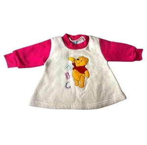 Winnie the Pooh Disney 90s Vintage White/Pink Sweatshirt Sz 3/6 M - Picture 1 of 10