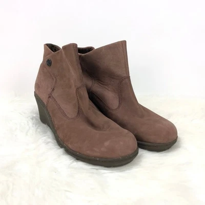 Keen 8 Womens Brown Suede Akita Ankle Bootie Wedges - Image 1 of 4