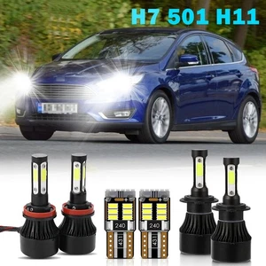 Fits Ford Focus MK3 2011-18 H7 & H11 Headlight Led White & 501 Side Light Bulbs - Picture 1 of 12