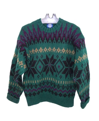 Vintage 90s Gap Wool Chunky Knit Nordic Fair Isle Sweater Mens Large Holiday - Image 1 of 4