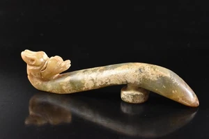 U1011: Japanese Stone jade/jewels Dragon sculpture BRUSH-RACK Calligraphy tool - Picture 1 of 7