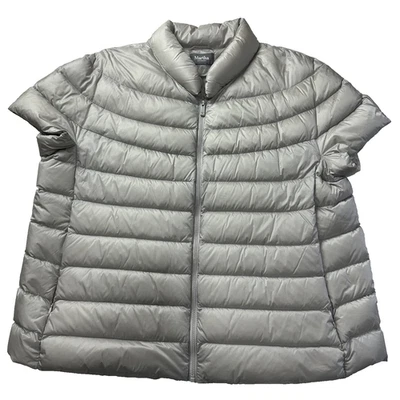 Martha Stewart Down Puffer Vest Jacket SILVER Full Zip Cap Sleeve Size 2X - Image 1 of 3