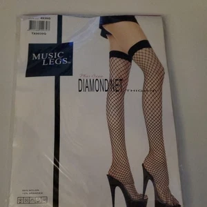 NEU Musik Beine Stil 4930Q Übergröße lila Elasthan Netz Overknee Strümpfe - Bild 1 von 11