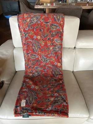 Manta polar Lauren Ralph Lauren cachemira 70”x60” roja LRL estilo vintage Foto 1 de 4