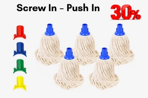 Heavy Duty Mop Head Replacement Refill for Floor Cleaning Screw in & Push in Mop - Picture 1 of 9