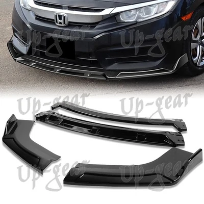 Alerón labial parachoques delantero negro mate configurable universal de 3 estilos diferentes Foto 1 de 4