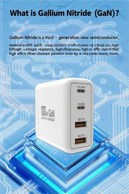 100W PD GaN Super Fast Charging 4 Ports USB Type-C iPhone Android Wall Adapter - Image 1 of 4