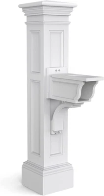 Inc. Liberty Single Arm Mail Post - White - 31In L X 14In W X 64In H - Liberty P - Image 1 of 3