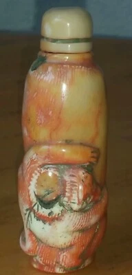 Snuffbottle Koralle Affe China um 1900 Astkoralle Lachskoralle 608,4 carat - Bild 1 von 3