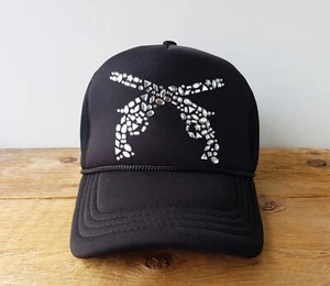 MASTERMIND JAPAN Crossed Guns Trucker Hat Sequins Leather Strapback Baseball Cap - Picture 1 of 13