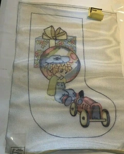 Hand painted Needlepoint Canvas Christmas Stocking Raggedy Andy Gift Toy - Foto 1 di 6
