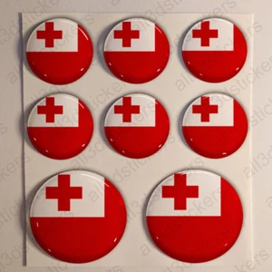 Autocollants Tonga Adhésif Drapeau Tonga 3D Résine Relief Autocollant Rond - Picture 1 of 1