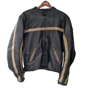 Himalaya Motor Bike Wear Heavyweight Padded Leather Jacķet Black Size 44 - Picture 1 of 12