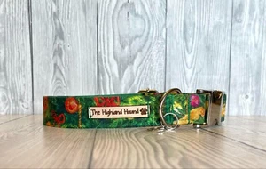 1" Christmas Tree Soft Handmade Adjustable Dog Collar silver clip S-XL - Picture 1 of 8
