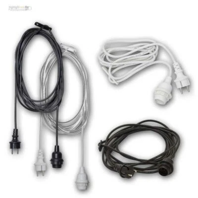 Outdoor E27-Fassung 2,5/5m Gummi-Kabel s/w IP44, Lampenfassung für Außen-Bereich - Bild 1 von 4