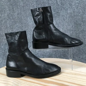 Topshop Boots Womens 37 Ankle Bootie Black Side Zip Casual Comfort Block Heels - Picture 1 of 16