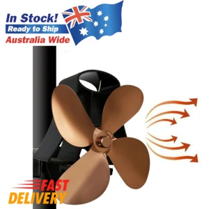 4-blade Heat Powered Fireplace Stove Fan - Aluminum - Bronze - Picture 1 of 1