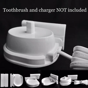 Adhesive Stick-on Wall Mount Stand Bracket Fits Braun Oral B Toothbrush Charger - Picture 1 of 9
