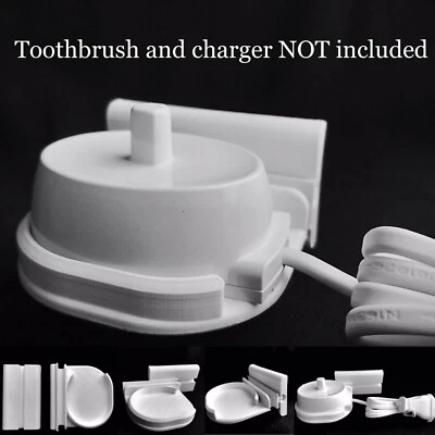 Adhesive Stick-on Wall Mount Stand Bracket Fits Braun Oral B Toothbrush Charger - Image 1 of 4