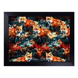 Fox Pattern Vol.2 Lap Tray Cushioned Bean Bag Padded TV Dinner Food Laptop Desk - Picture 1 of 4