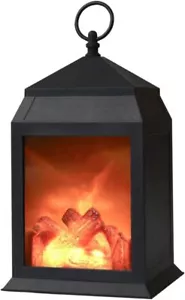 FIREPLACE LANTERN with 6 Hour Timer Realistic Tabletop USB Lamp Decor DECANIT - Picture 1 of 8
